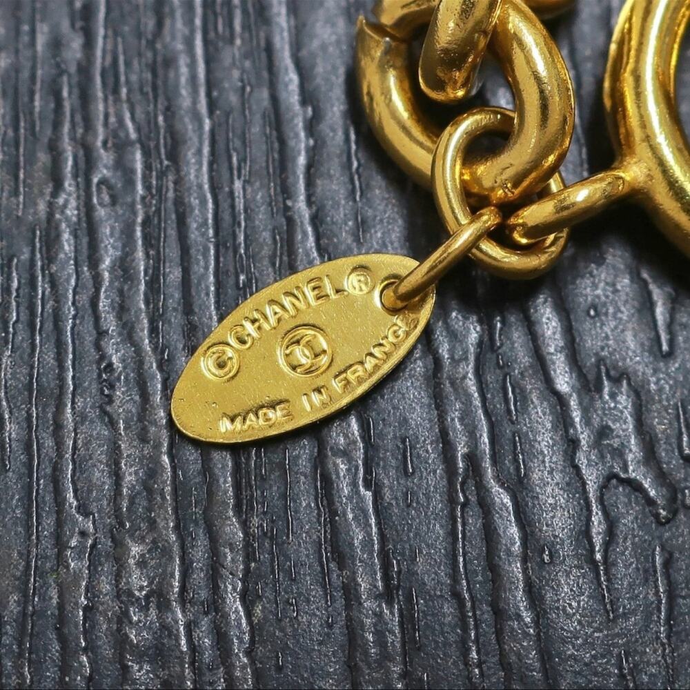 CHANEL Gold Plated CC Logos Cambon Charm Vintage Necklace Pendant - Picture 8 of 8